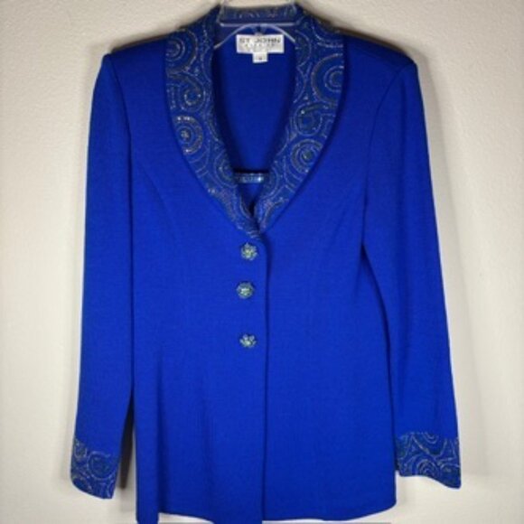 St. John Evening Royal Blue 4-Piece Set – Jacket, Snap-In Insert, Shell & Pants - Picture 2 of 14